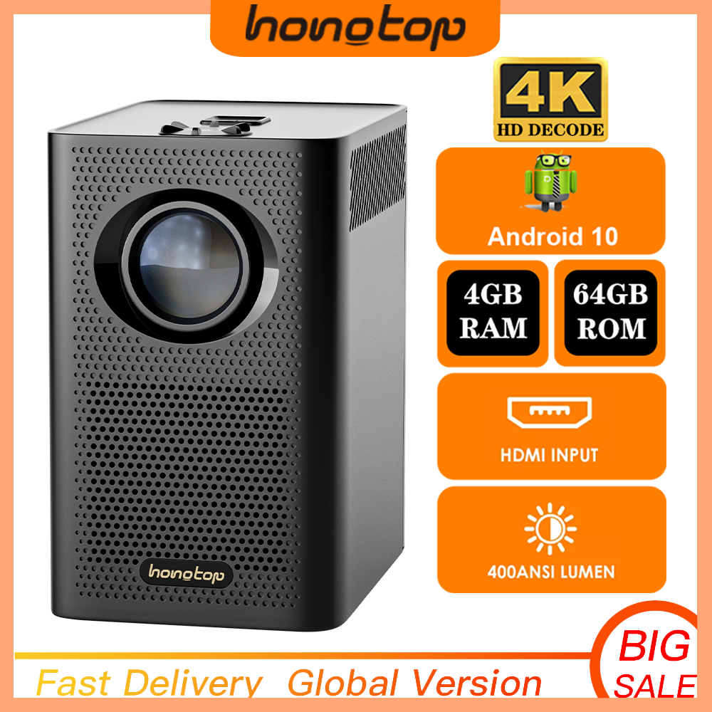 HONGTOP S30MAX ̴ Ʈ ȵ̵ 4K , 400 ANSI , 1080P   Ȩ þ, 4GB 64GB ޴ 